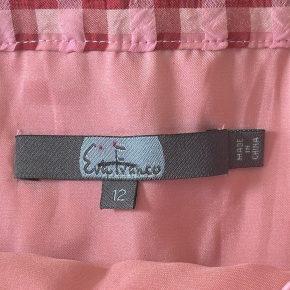 Anthropologie Eva Franco Textured Pink Plaid Midi Skirt Size 12 cottagecore - Picture 4 of 7